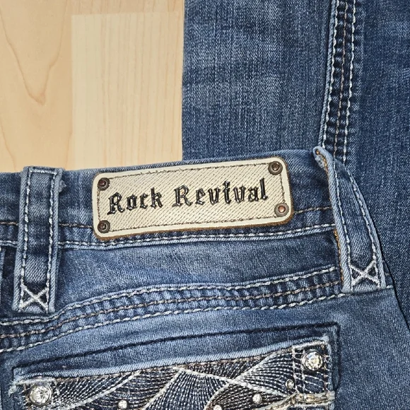 Rock Revival Women's Mid Rise Boot Sapphire Jeans Size 26 - Picture 4 of 12
